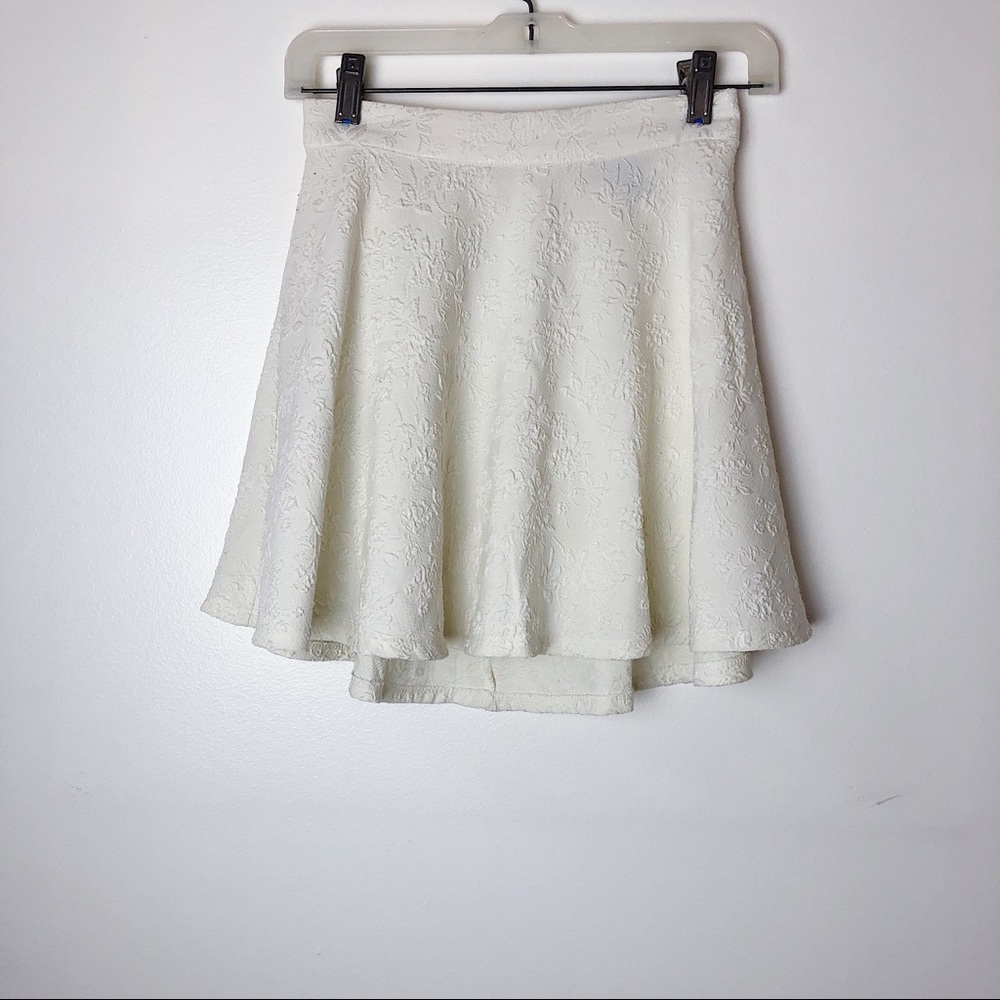 Forever 21 | Off-White Embroidered Skater Skirt